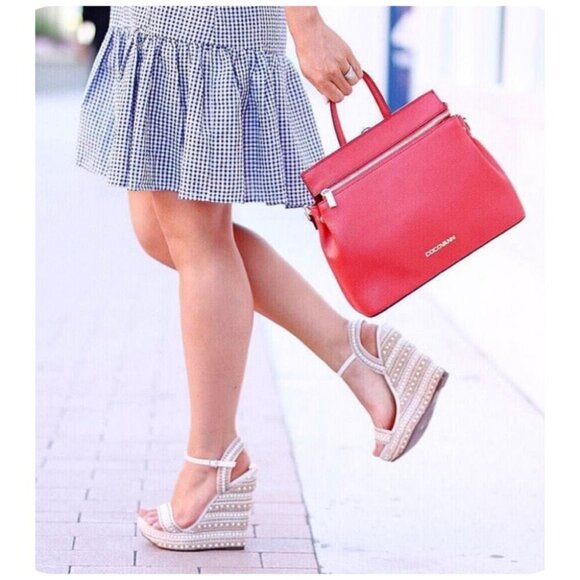 SCHUTZ Carminda Beige Espadrille Embellished Wedge Sandals Shoes Womens Size 10B - Picture 14 of 14